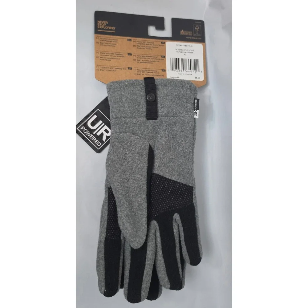 The North Face Denali Etip Glove Mens XL Grey Fleece Touchscreen NF0A4SH8DYY